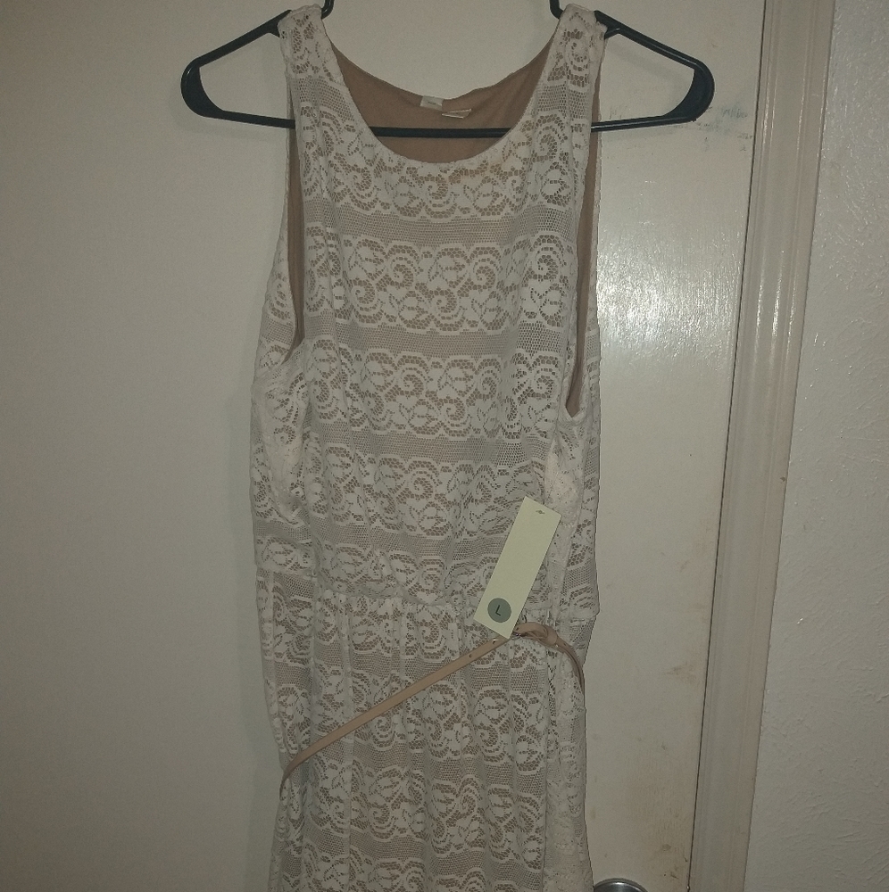 Lace overlay a line dress